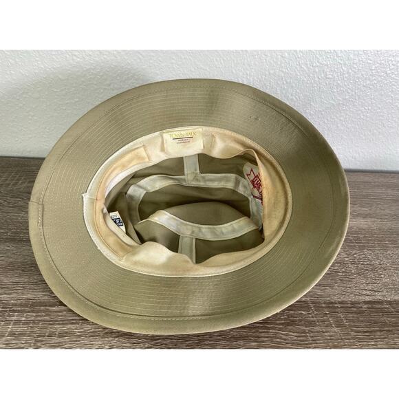 Town Talk Golf Classic Bucket Hat Khaki Red Stripe Made in USA One Size - Picture 7 of 12